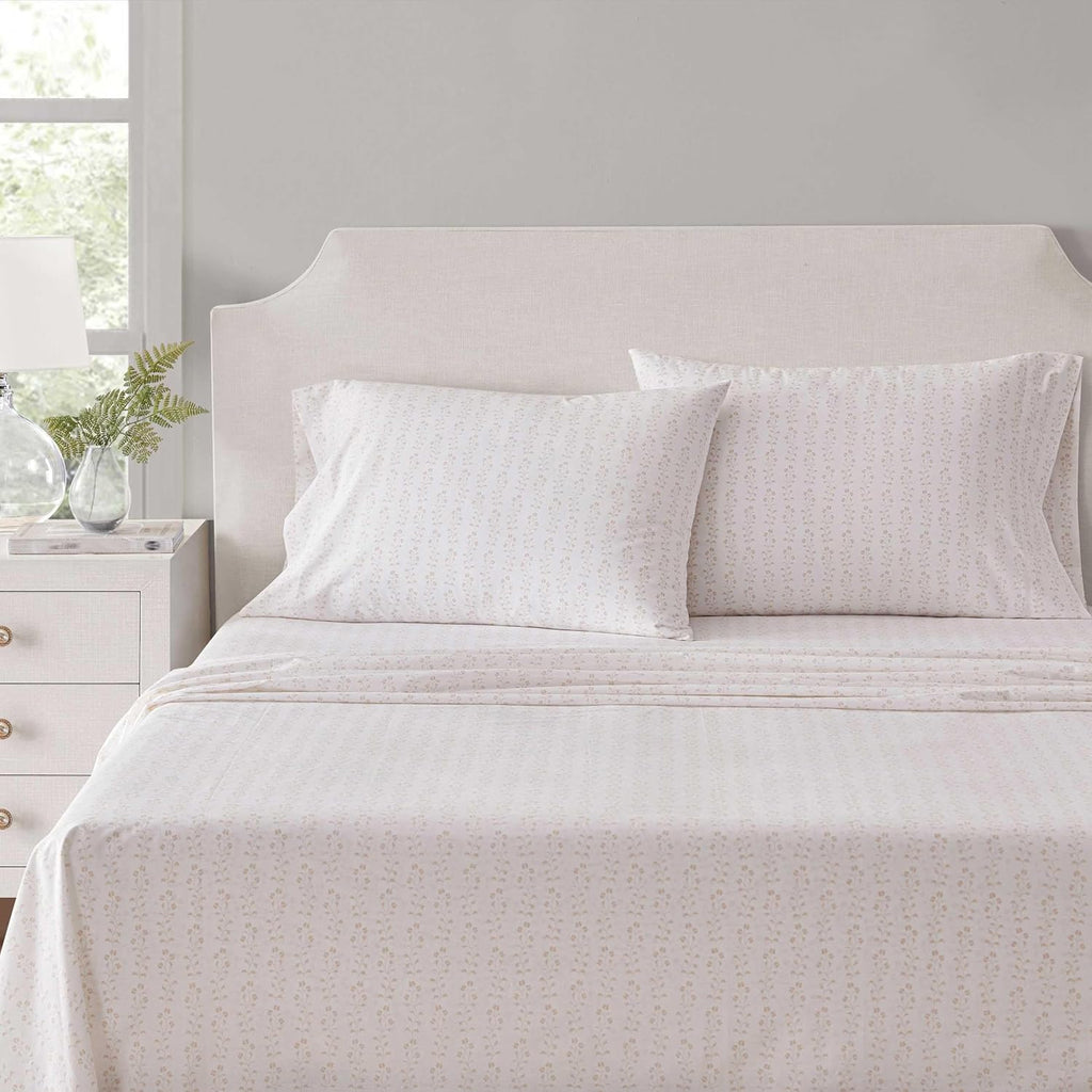 MarthaStewart Martha Stewart - Queen Size Sheets Set, Crisp & Tailored Cooling Sheets w/a Naturally Smooth Cotton Percale Lightweight Feel…