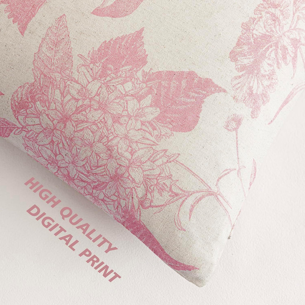 Foindtower Set of 2 Linen Floral Throw Pillow Covers Neutral Vintage Print Decorative Cozy Cushion Covers Farmhouse Boho Home Decor for…