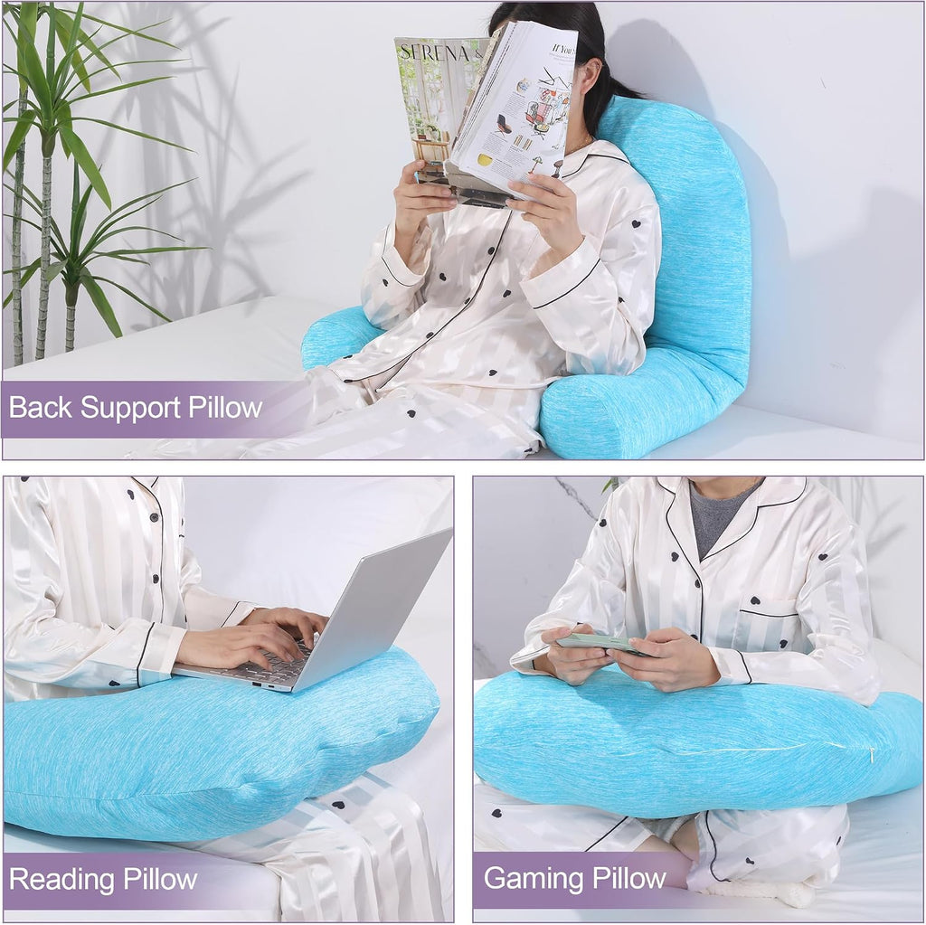 Hombys Cooling U Shaped Pillow for Neck, Contour Shoulder Pillow for Side Sleepers, Ergonomic Body Pillows for Adults, Hug Pillow with Wash…