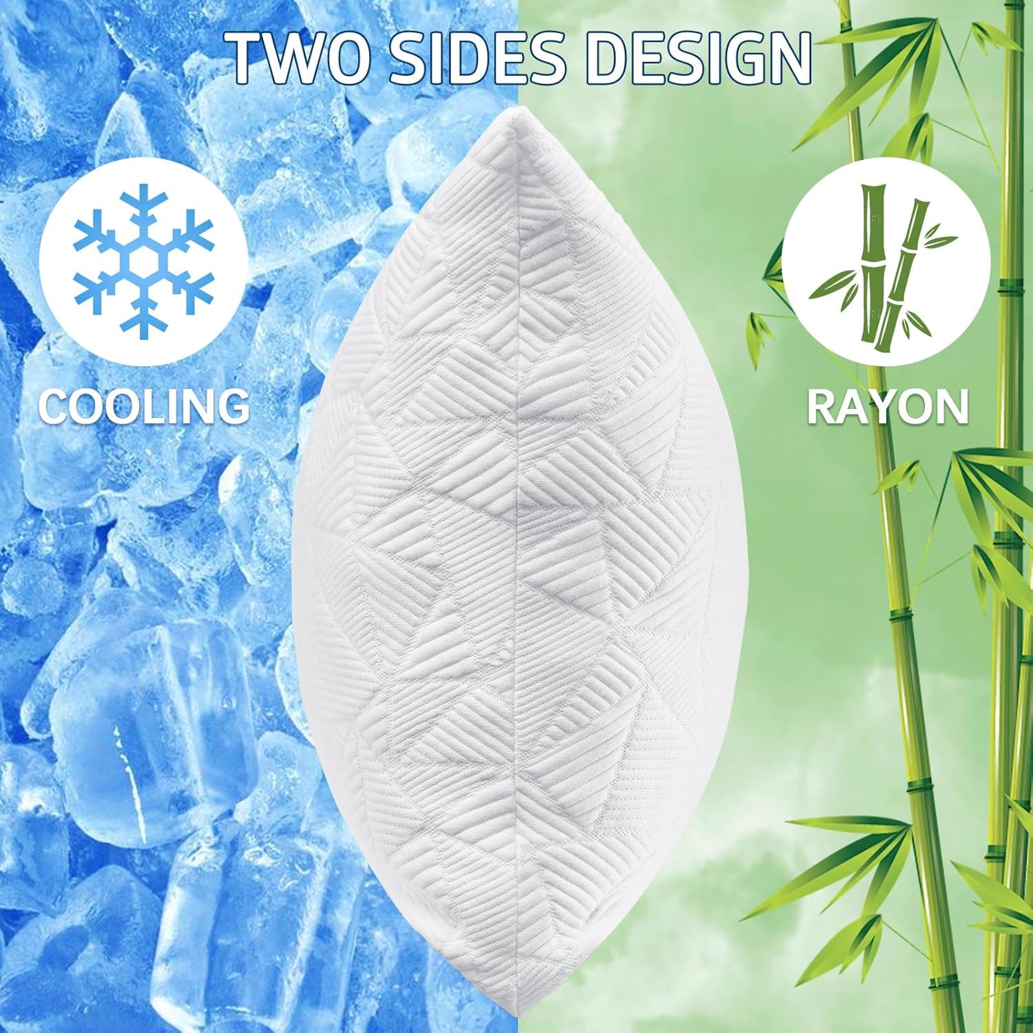 BETU Cooling Pillows Standard Size Set of 4, Shredded Memory Foam Bed Pillows, Adjustable Firm Support Cool Pillow for Neck Pain and Side…