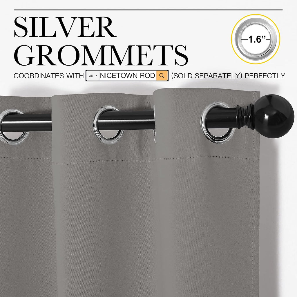 NICETOWN Blackout Curtains 63 inches Long, Thermal Insulated Solid Grommet Top Blackout Curtains/Drapes for Office (Sand Color, 1 Pair…