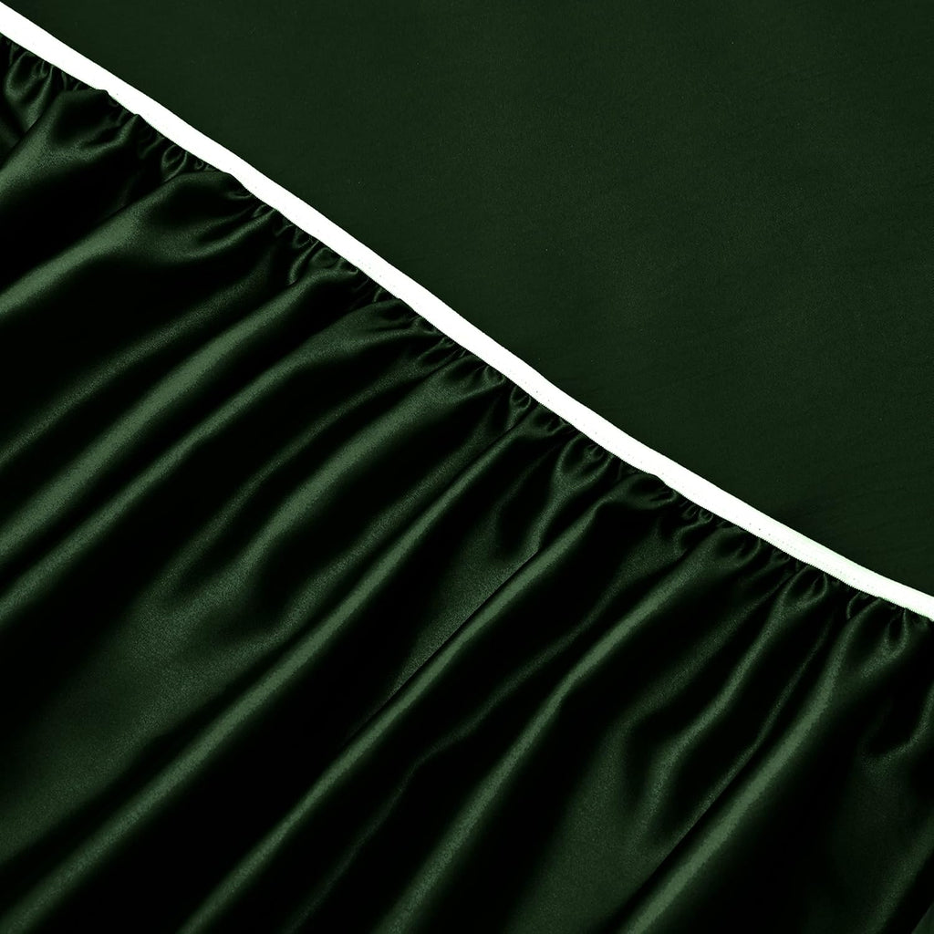 Horbaunal 4 Piece Satin Sheet Set Twin Size Luxury Silky & Soft Emerald Green Satin Twin Bed Sheet Set with 16" Deep Pocket, 1 Fitted Sheet…