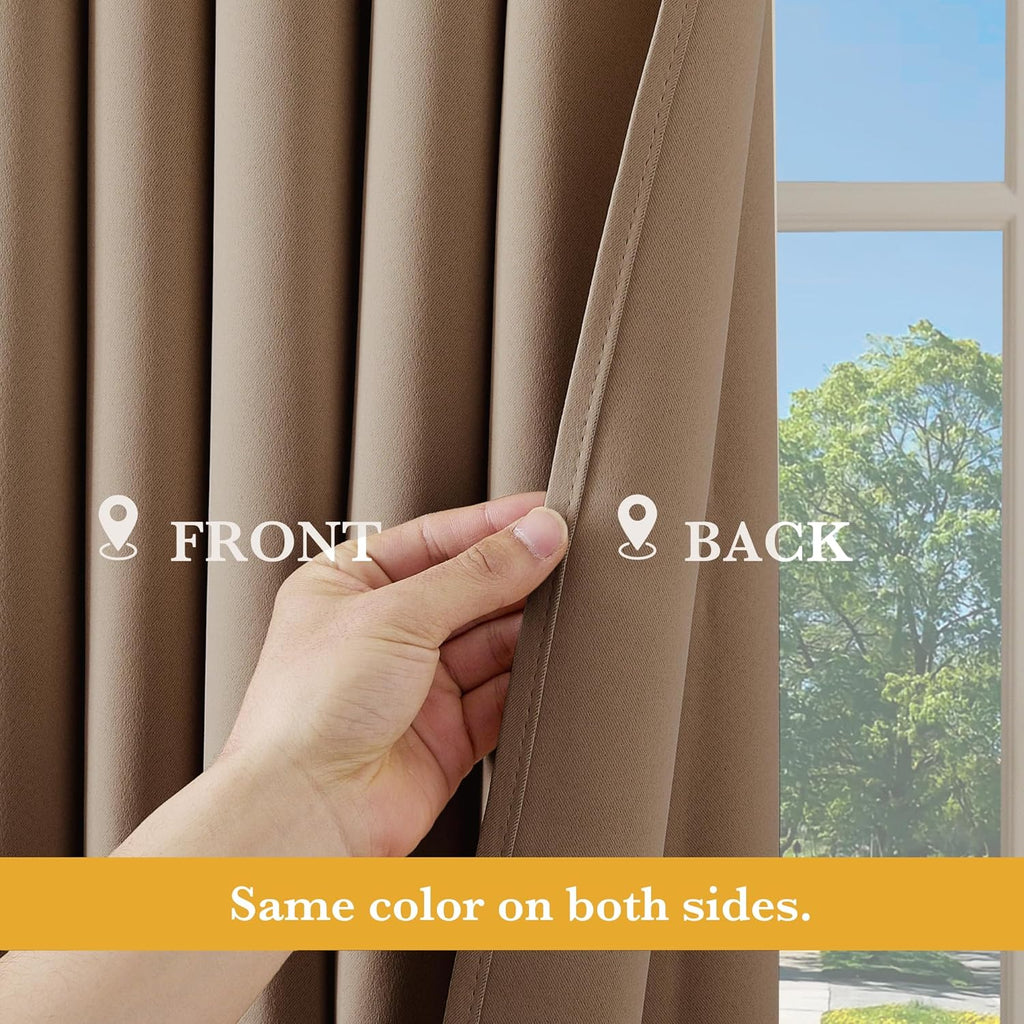 Rybhome RYB HOME Blackout Thermal Insulated Curtains, Portable Curtain for Sliding Glass Door/Storage/Space Room Divider, Large Window Trea…