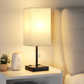 Aooshine Beige Table Lamp for Bedroom - 3 Color Temperature 3000K 5000K 4000K Bedside Lamp, Pull Chain Control, USB A and C Ports, AC Outle…