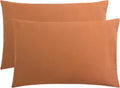 FLXXIE Pillow Cases Queen, Soft Microfiber Pillow Covers with Envelope Closure, Wrinkle Resistant Pillowcases, 2 Piece Set, 20x30, Tan