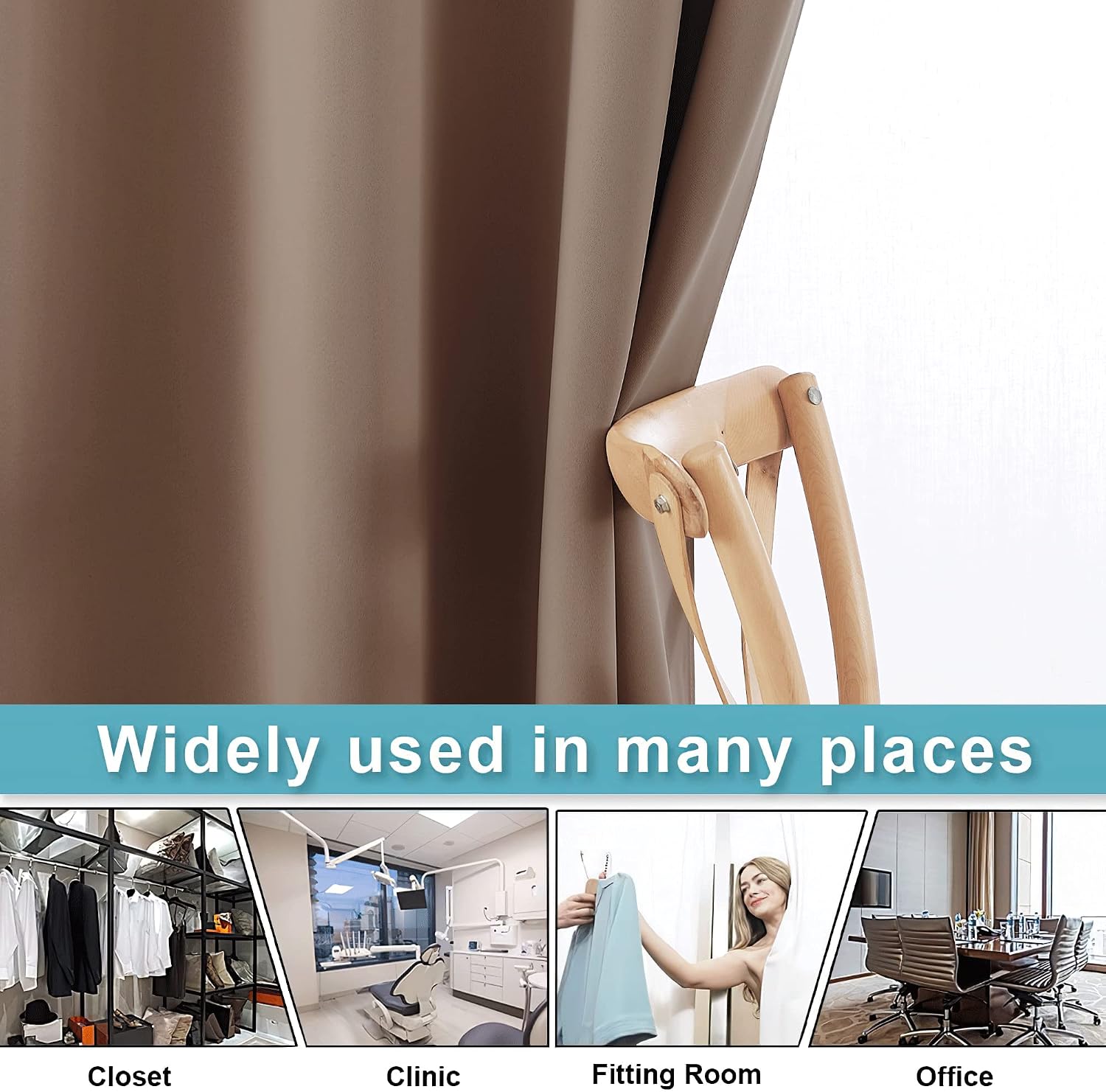 Rybhome RYB HOME Bedroom Room Divider Curtain Screen Curtain for Home Theatre, Insulated Blackout Vertical Blind Split a Room Create Privac…