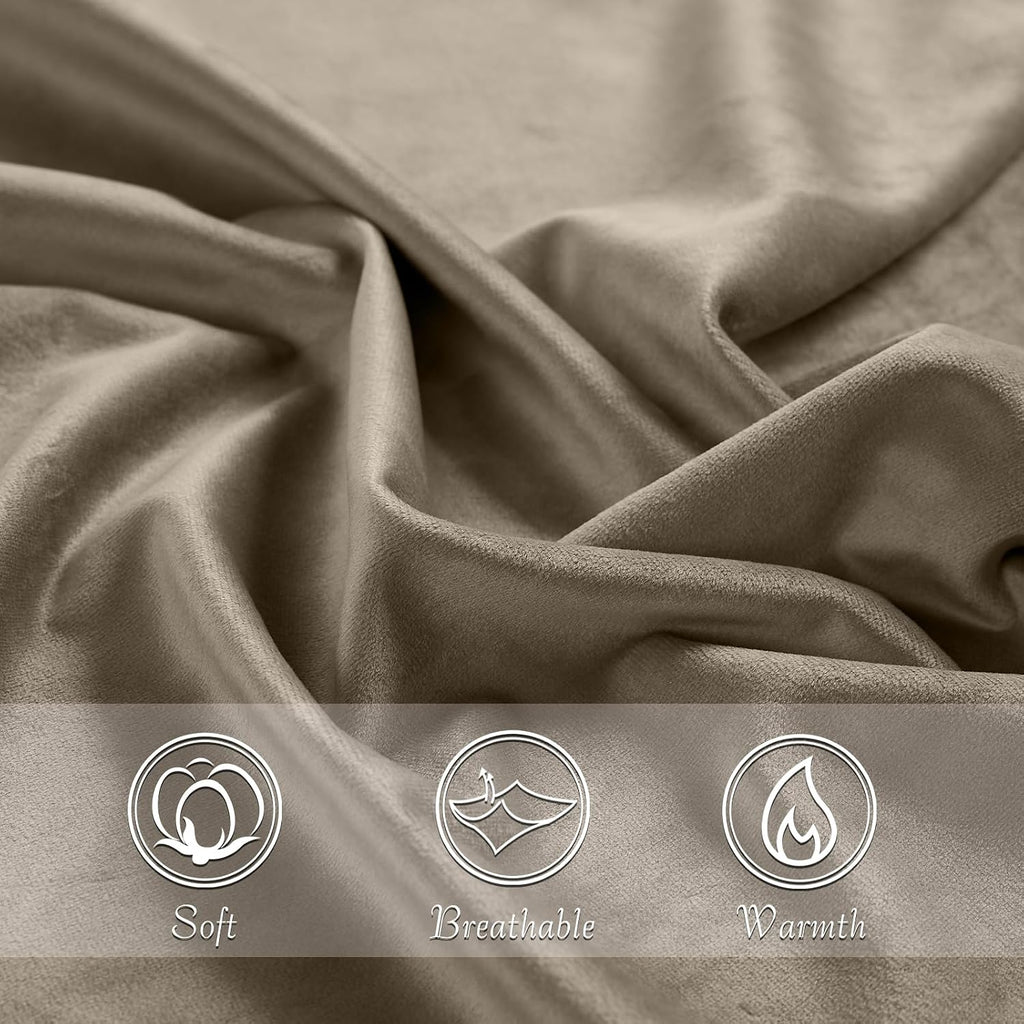 StangH Soft Velvet Pillowcase Bed Pillow Cover for Hair and Skin, Queen Size (Camel Beige, 20 x 30 inches) Set of 2, Luxury Warm Pillow Cov…