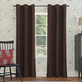 Sun Zero Easton Energy Saving Blackout Grommet Curtain Panel, 40" x 84", Cocoa Brown