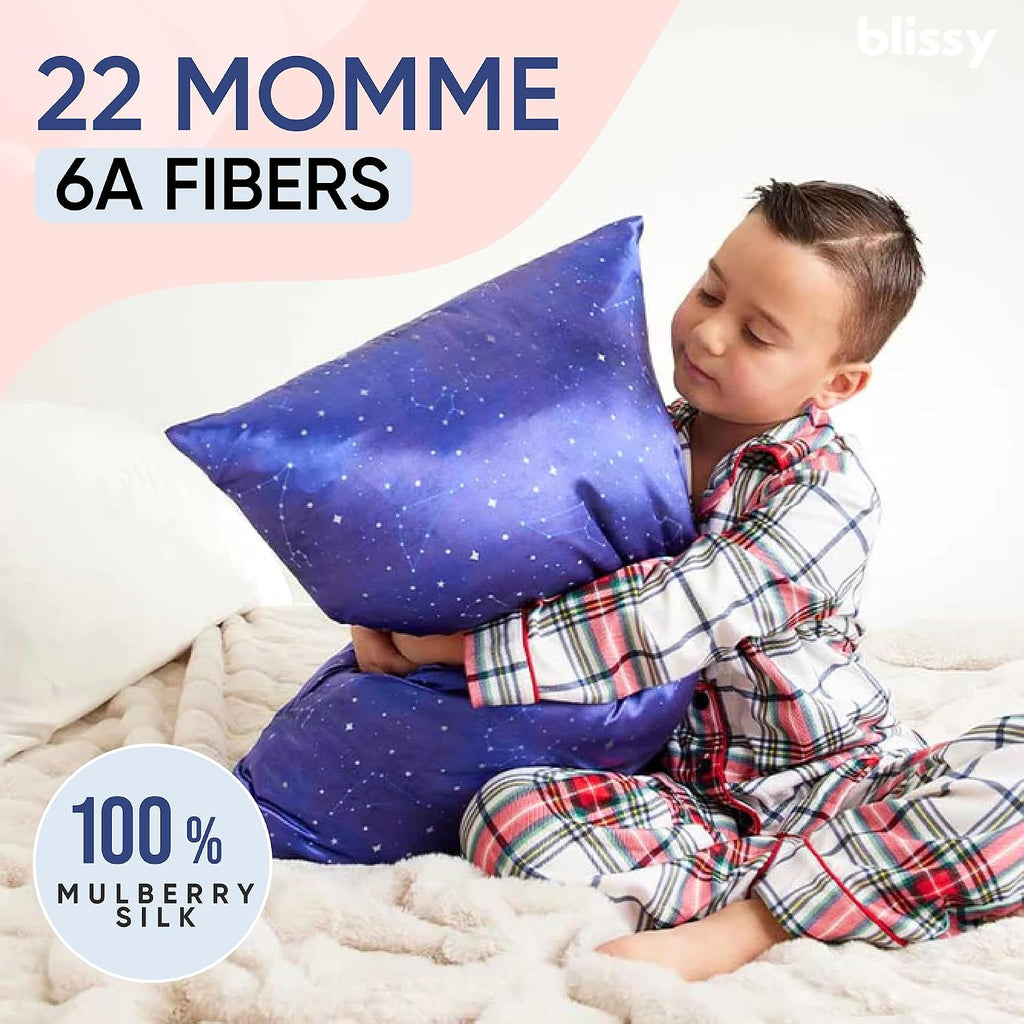 Blissy Silk Pillowcase - 100% Pure Mulberry Silk - 22 Momme 6A High-Grade Fibers - Silk Pillow Cover for Hair & Skin - Regular, Queen &…