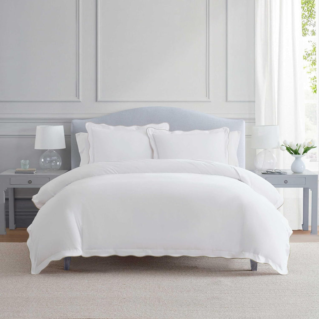 MarthaStewart Martha Stewart - King Duvet Cover Set, 100% Soft Cotton Bed Set with a Smooth Cotton Percale Reverse, 3 Piece Bedding with Ma…
