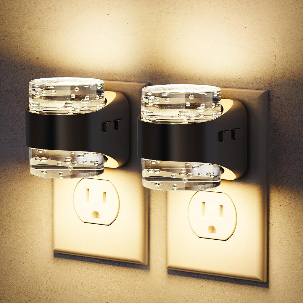 JandCase LED Night Light, Bubble Night Lights Plug into Wall, [2 Pack] Night Light Warm White 3000K & 5 Brightness Levels, Dimmable…