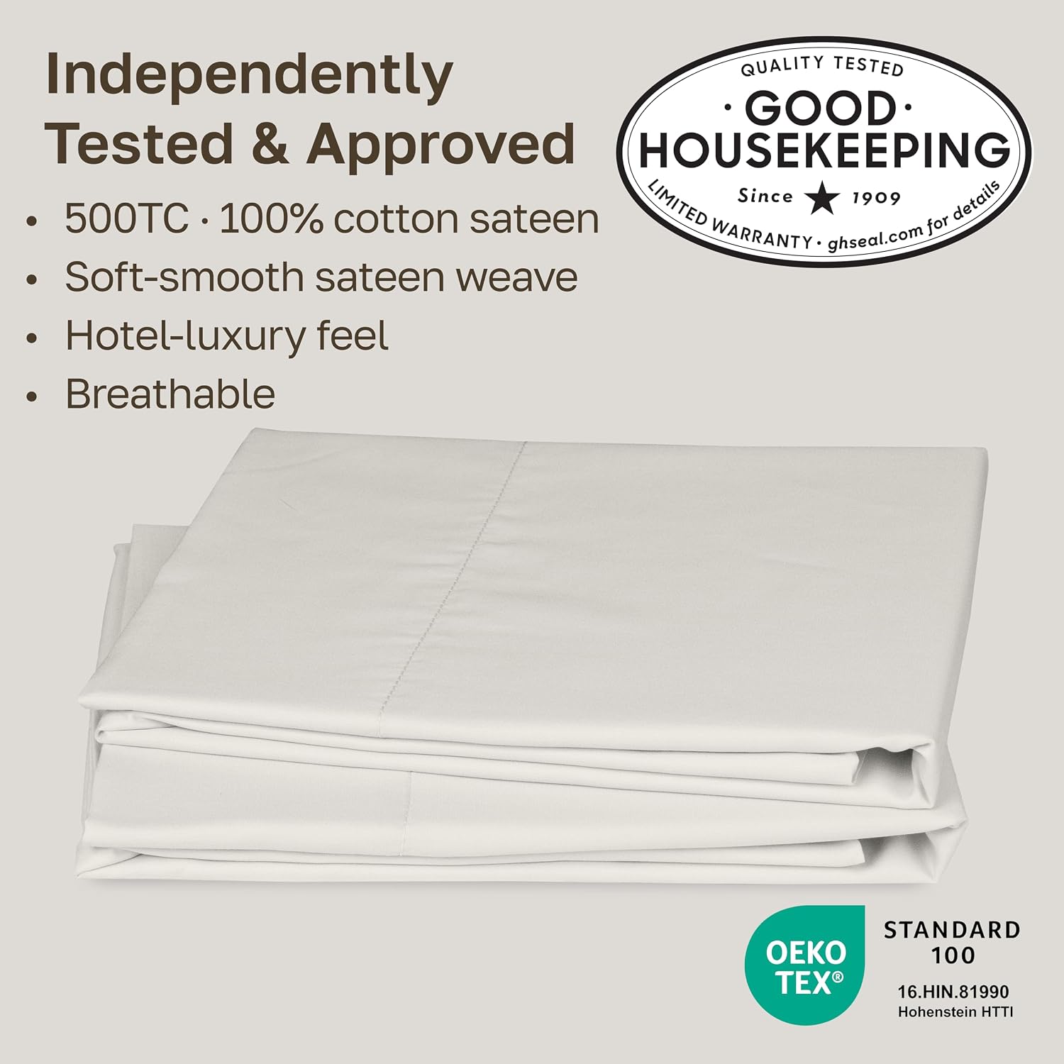 California Design Den Pillow Cases Standard Size Cotton Set of 2 - Soft, Silky 500 Thread Count 100% Cotton Sateen, Breathable Standard…