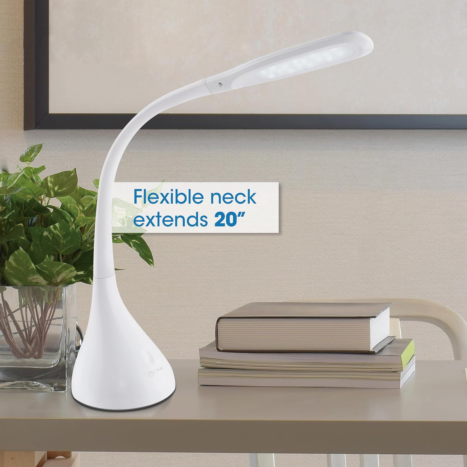 Ottlite Creative Curves LED Desk Lamp with Adjustable Neck - Dimmable with 4 Brightness Settings & Energy Efficient Natural Daylight LEDs f…