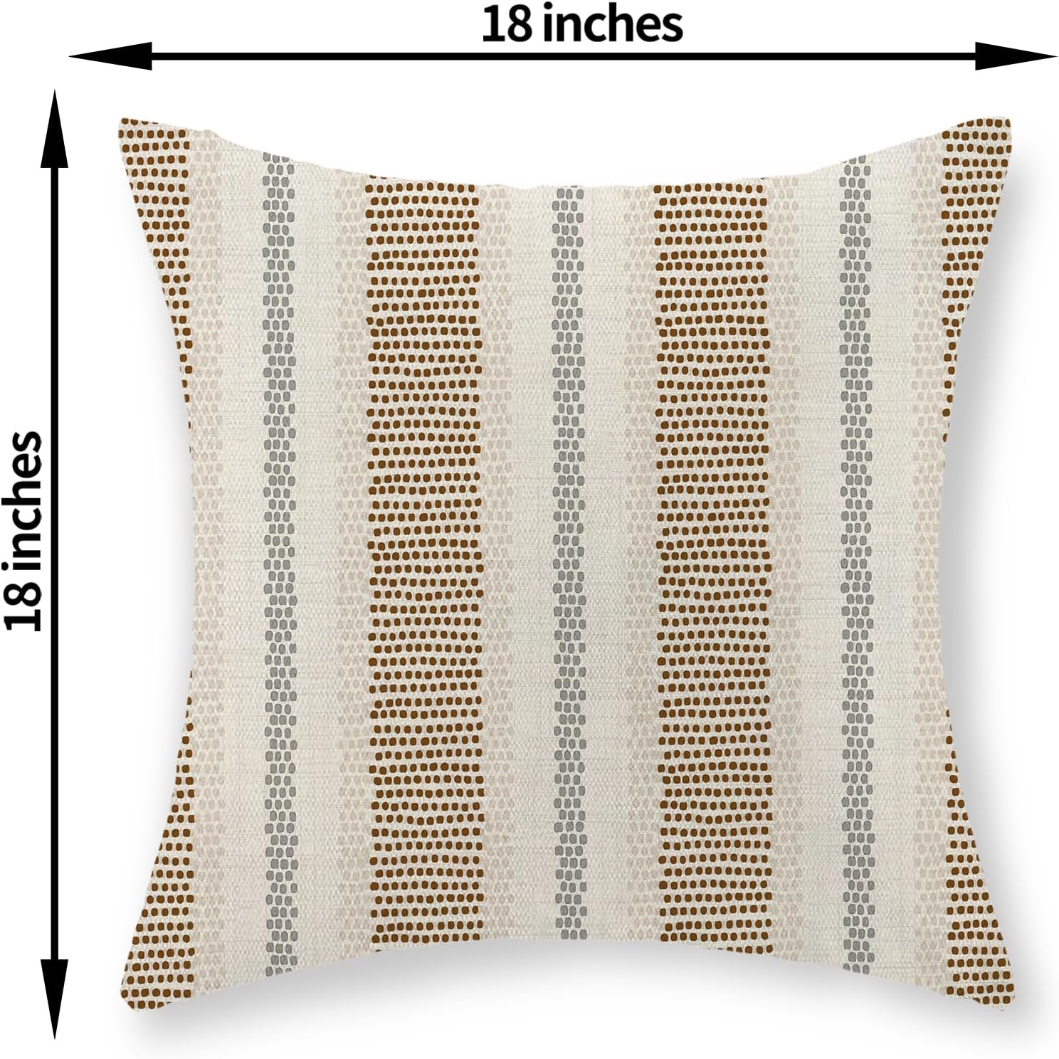 Brown Grey Gray Outdoor Pillow Covers 18x18 Set of 2 Boho Polka Dot Striped Throw Pillows Abstract Modern Geometry Decorative Pillow…