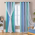 Addsomecolortolife XiDi Blue Blackout Curtains for Boy Rooms Green Curtains for Bedroom Grey Window W34 X L63 Blue