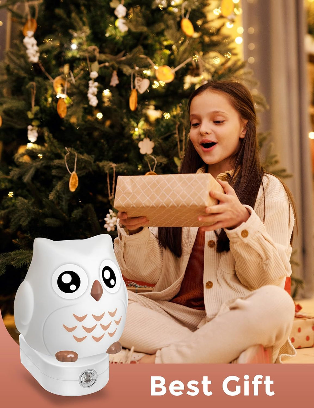 L LOHAS LED Owl Night Light for Kids, 3D Owl Night Light Plug in Wall, Dusk to Dawn Sensor, 8-Color Changing+Soft White 3000K, 3 Lighting…