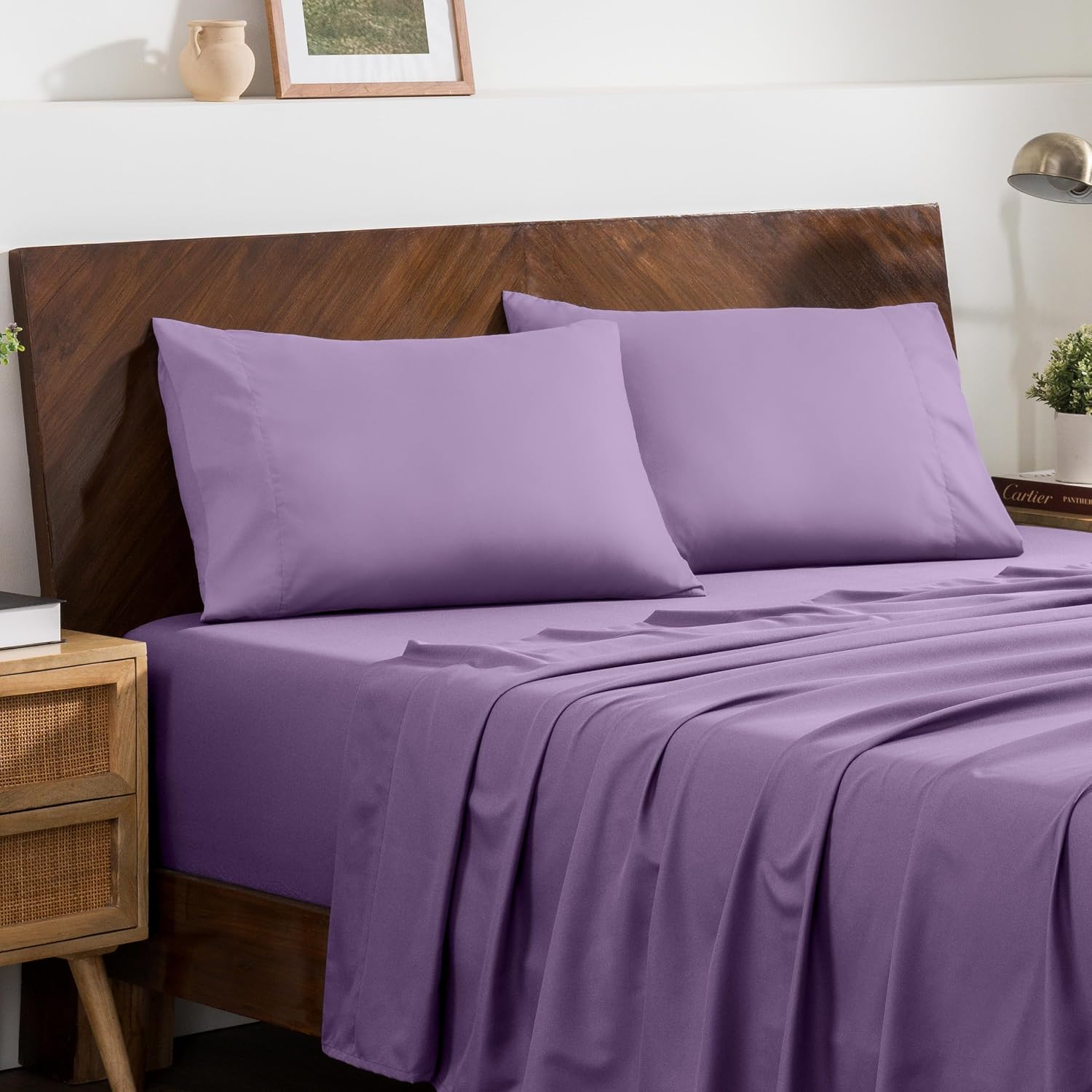 BareHome Bare Home Microfiber Pillow Cases - Standard Size Set of 2 - Cooling Pillowcases - Double Brushed - easy maintenance - Envelope…