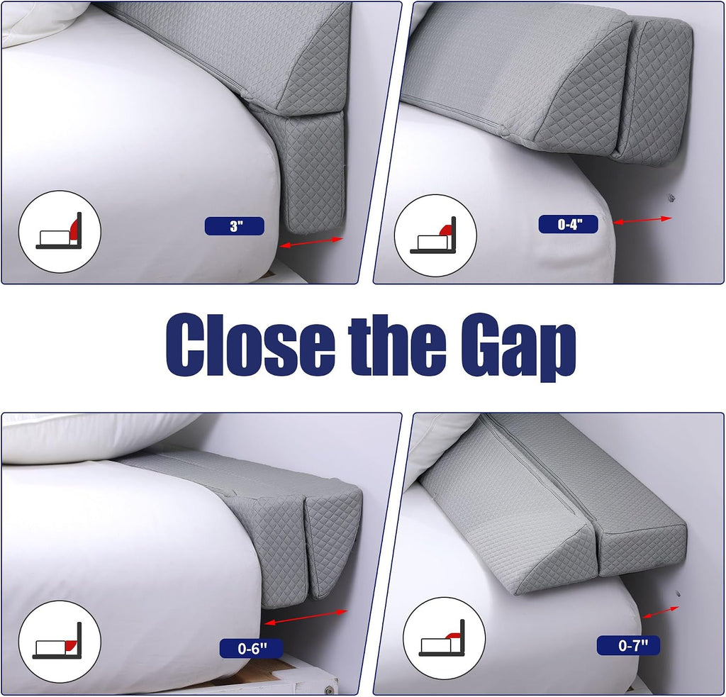 HOMBYS Wedge Pillow Headboard for Bed Gap, Foldable Wedge Gap Filler King Size, Matterss Gap Filler, Multi Functional Bed Crack Pillow, Fill…
