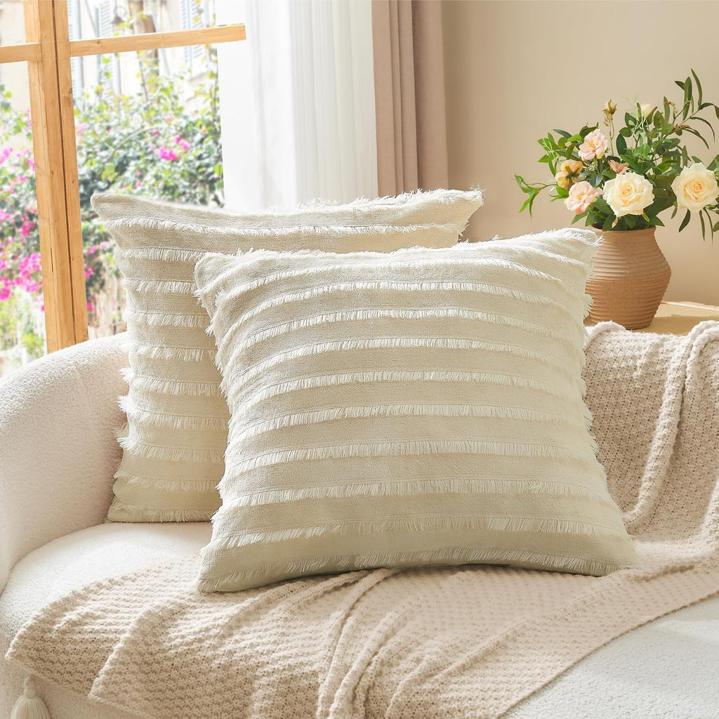 Bedelite Velvet Pillow Covers 26x26 with Zipper, 2 Pack Super Soft Square Pillow Covers for Bedroom, Sofa, Luxury Cozy Fleece Pillowcases f…