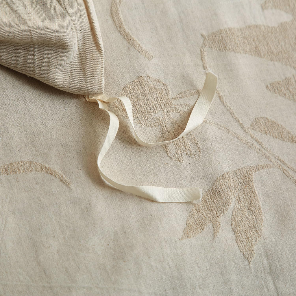 mixinni King Duvet Cover Set - 70% Cotton 30% Linen Blend, Bohemian Floral Jacquard 3-Piece Comforter Cover with 2 Pillowcases, Soft…
