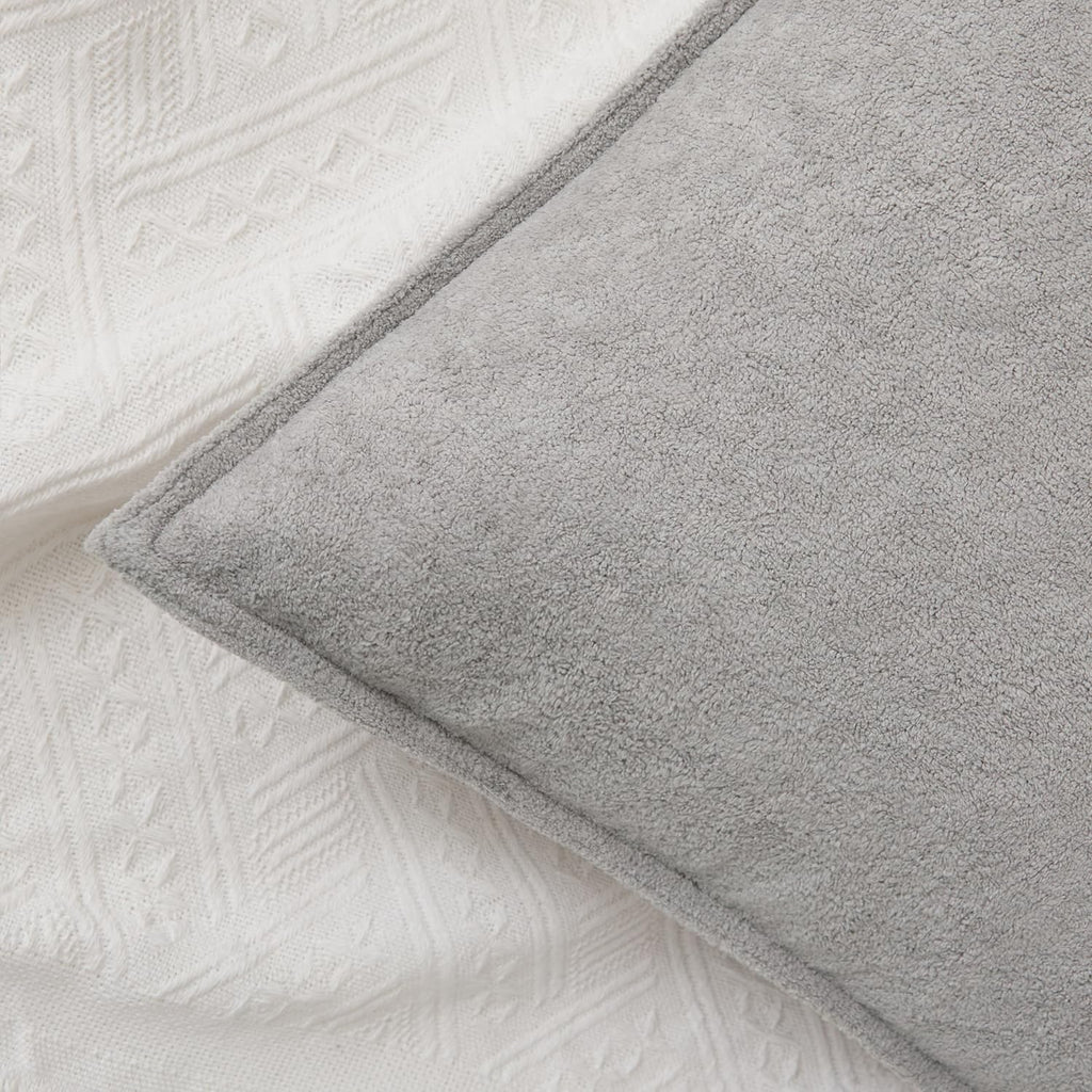 KevinTextile Kevin Textile Waterproof Decorative Pillow Covers Light Grey 18x18 Inch Pack of 2 Soft Boucle Textured Throw Pillowcases Elega…