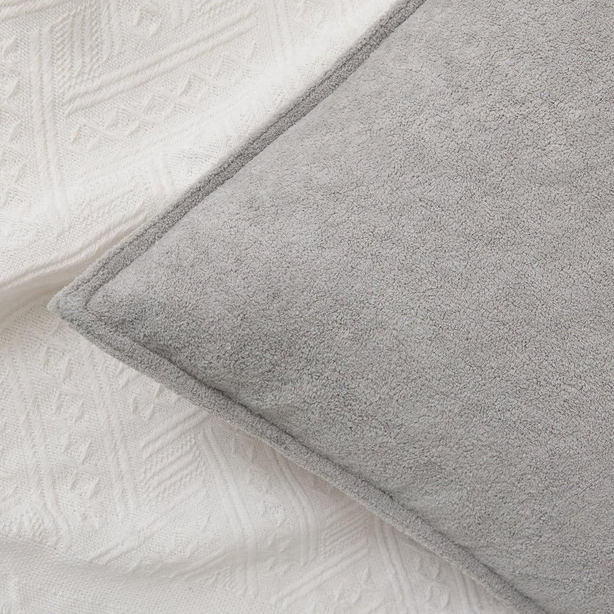 KevinTextile Kevin Textile Waterproof Decorative Pillow Covers Light Grey 24x24 Inch Pack of 2 Soft Boucle Textured Euro Pillowcases Elegan…