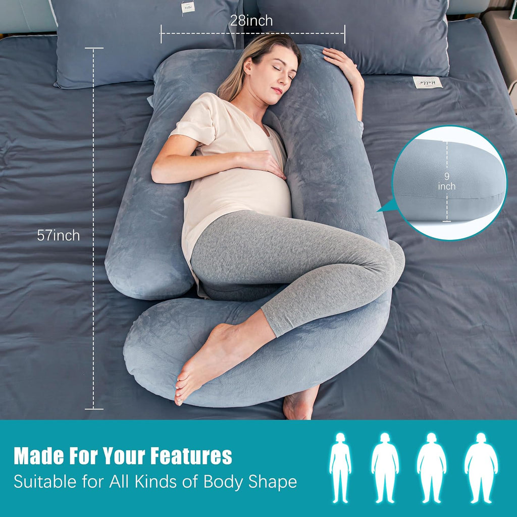 Cute Castle Pregnancy Pillows, Soft U-Shape Maternity Pillow with Removable Cover - Full Body Pillows for Adults Sleeping - Pregnancy…