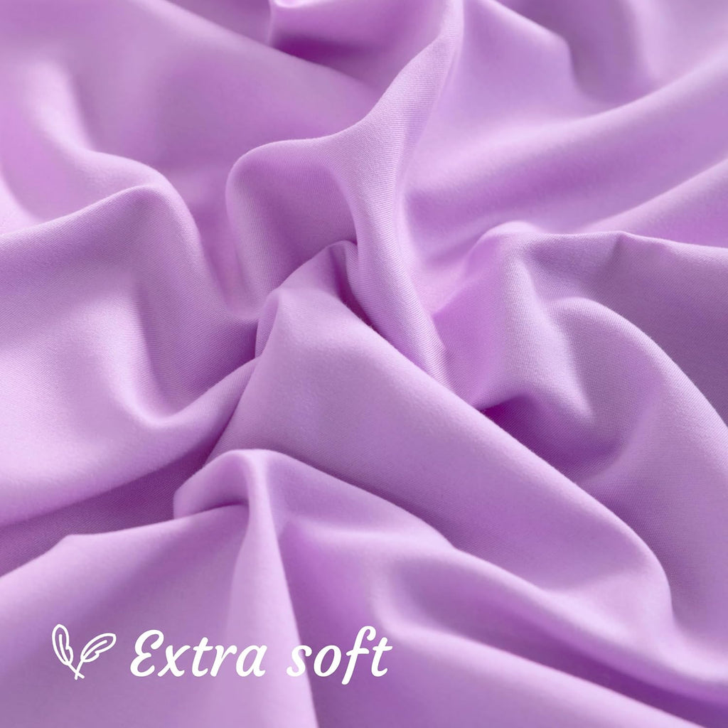 Ntbay Standard Pillow Cases Set of 2, 2 Pack Brushed Microfiber 20x26 Pillow Cases, Soft, Wrinkle, Fade, Stain Resistant Light Purple Pillo…