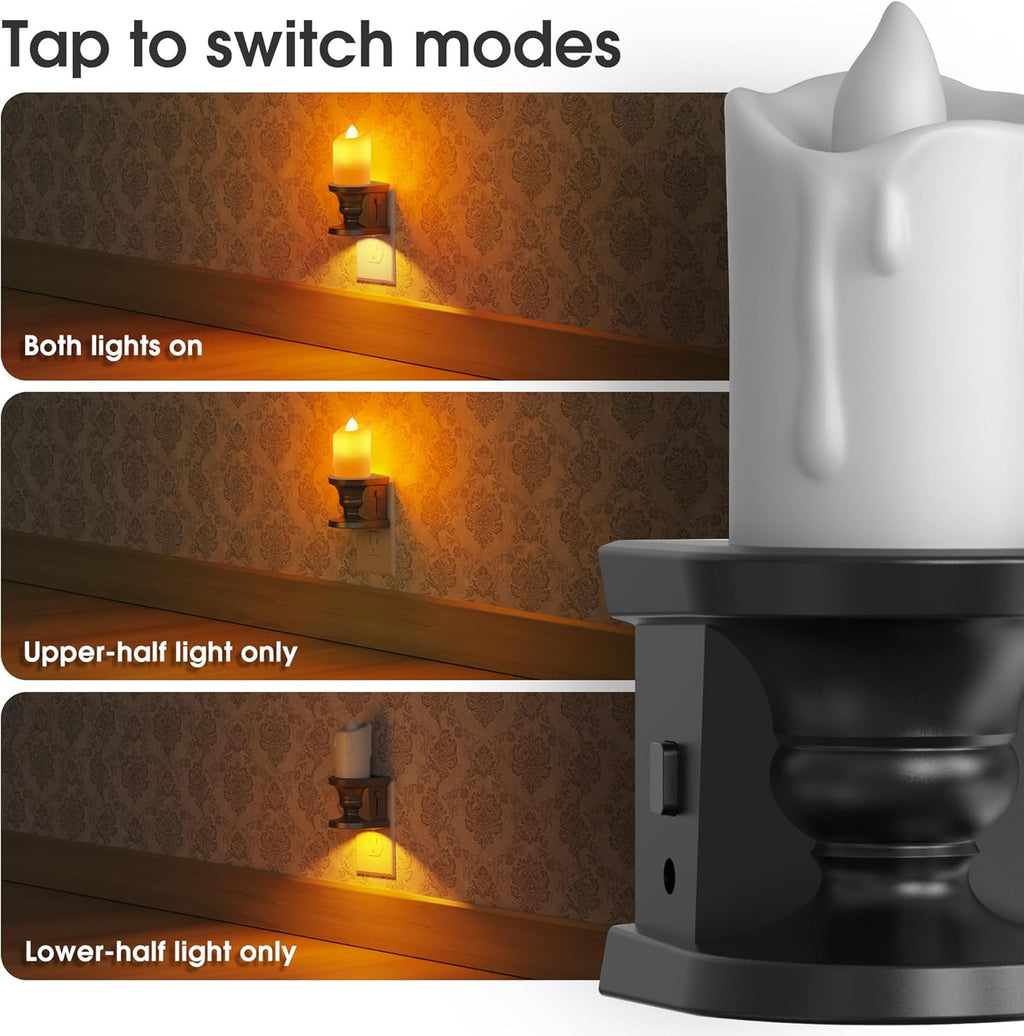 WelcometoBriigniteenjoyyourtimehere Briignite Flameless Candle Night Light, 2 Pack, Night Lights Plug into Wall, Candle Nightlight with Lig…