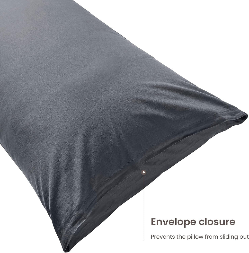 Bioweaves 100% Organic Washed Cotton Percale Weave Body Pillow Cover GOTS Certified Body Pillow Pillowcase – 21” x 54”, Castle Rock Cotton