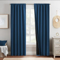 Nicetown Moroccan Blue 100% Blackout Curtain Panels, 2 Pieces of 52x84 Inch Rod Pocket Window Drapes with Black Liner for Bedroom, Energy S…