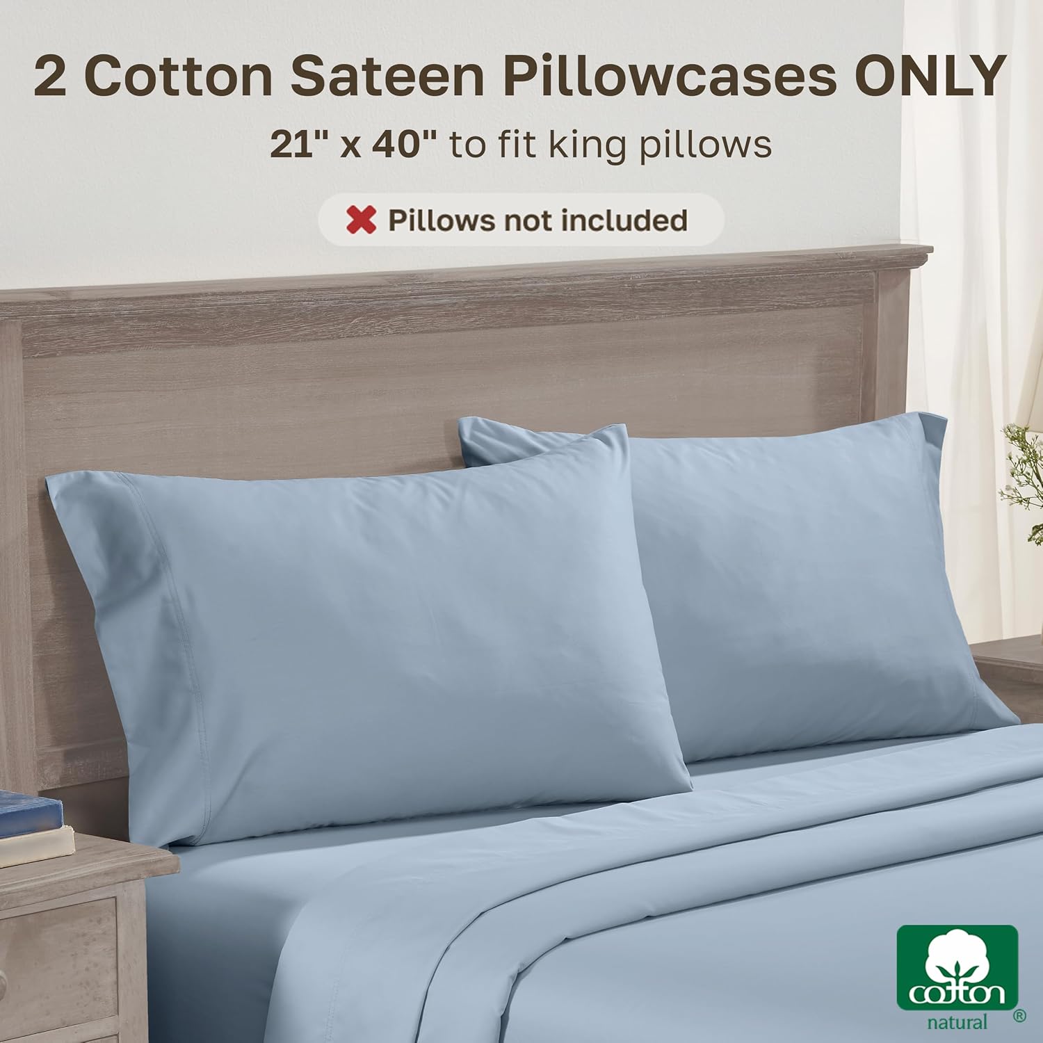 CaliforniaDesignDen CALIFORNIA DESIGN DEN Luxuriously Soft Hotel Quality 600 Thread Count, 100% Cotton Set of 2 Cases, Crisp & Cool King Si…