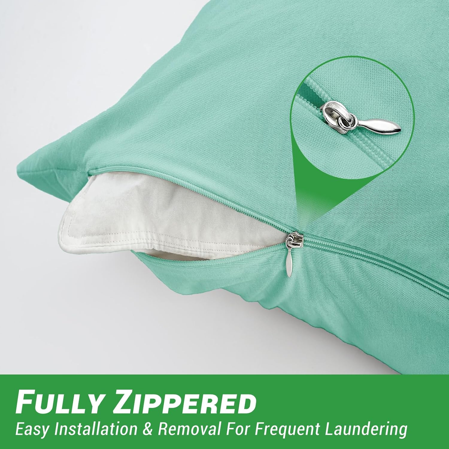 Gogreen Bamboo Rayon Waterproof Pillow Protector, Breathable Pillow Cover, Cooling Pillow Case Protector with Zipper, Super Soft Pillow Cas…