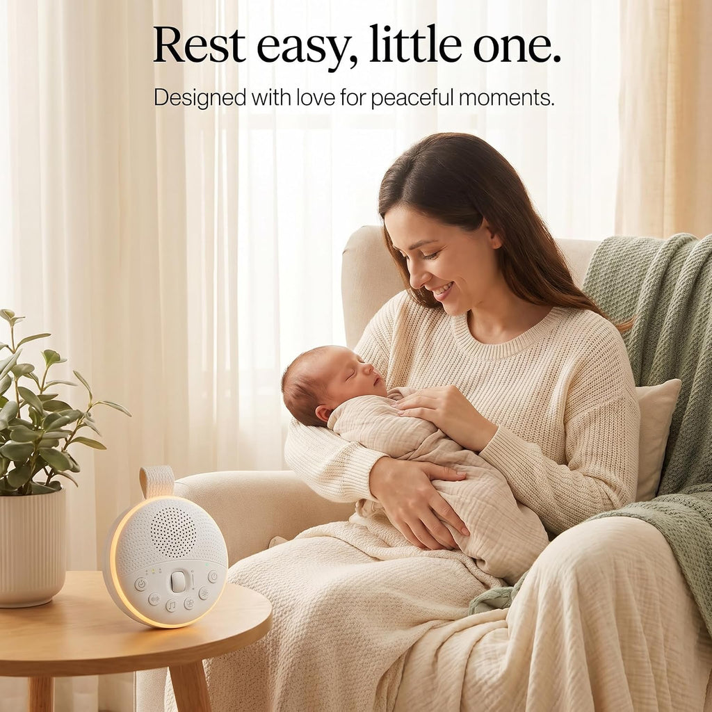 CYMRIX White Noise Machine for Baby & Adults with 21 Relaxing Sounds & Adjustable Night Light, Rechargeable & Portable for…