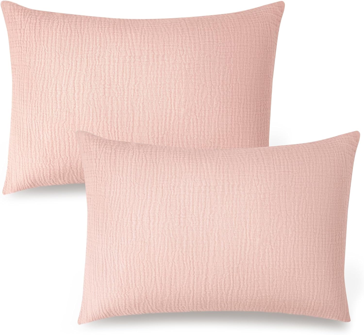 Konssy Muslin Toddler Pillowcase for 13x18 Pillow, 2 Pack Soft & Breathable Cotton Toddler Pillow Case, 100% Cotton Travel Pillow Covers fo…