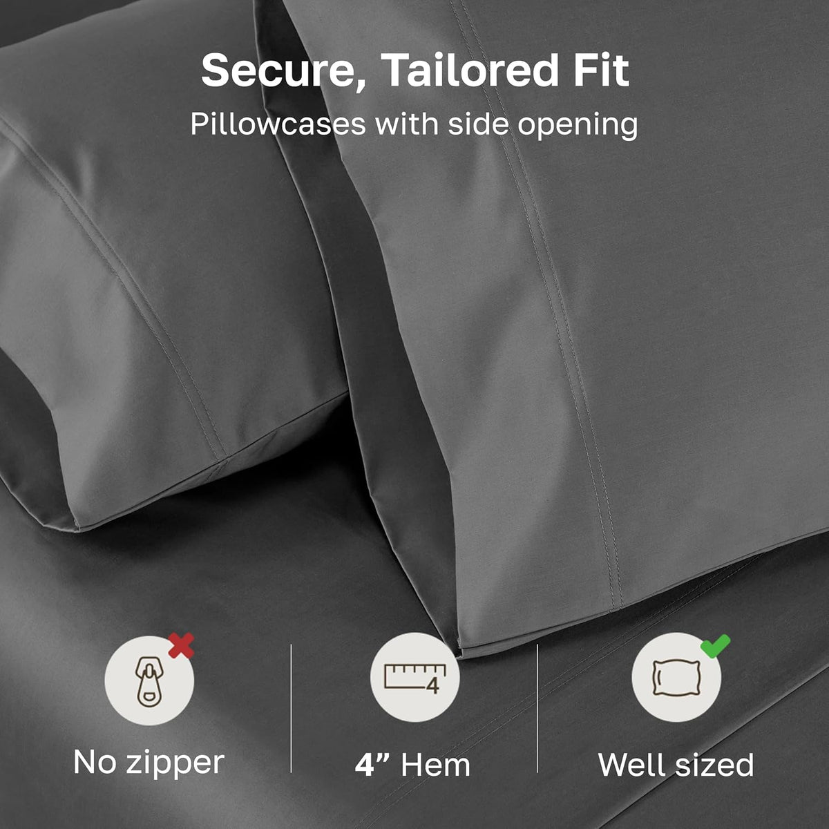CaliforniaDesignDen Heirloom Soft, Smooth & Thick Certified 800 Thread Count 100% Cotton Sateen, 2 Pillow Cases King Size, Fits King Pillow…
