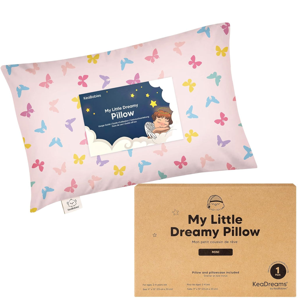 Mini Toddler Pillow with Pillowcase - 9x13 My Little Dreamy Travel Kids Pillow for Sleeping, Toddler Bed, Small, Tiny, Organic Cotton…