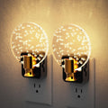 JandCase Night Light, Dimmable Night Lights Plug into Wall 2 Pack, Bubble Nightlight with Auto On/Off Light Sensor, 0-100LM LED Round…