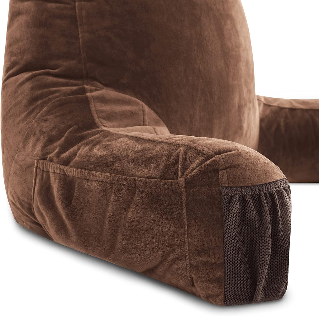 HusbandPillow Husband Pillow Medium Reading Pillow with Arms - 23" Backrest for Sitting Up in Bed - Firm Support Bed Rest Pillow for Adults…