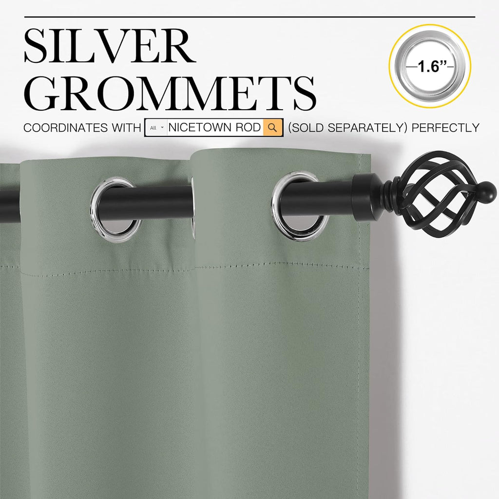 NICETOWN Bedroom Curtain Panels Blackout Draperies, Thermal Insulated Solid Grommet Blackout Curtains/Drapes (1 Pair, 29 by 45 inches…