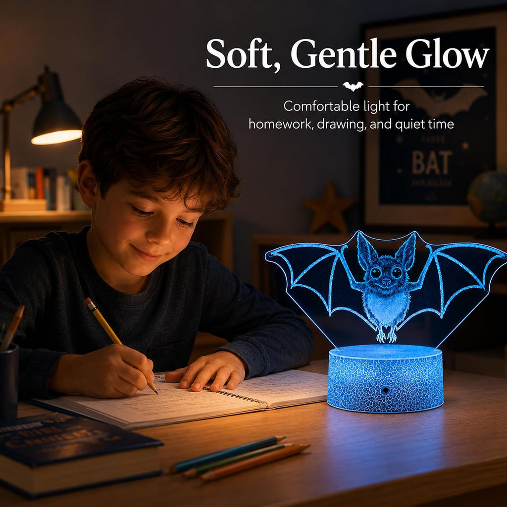 Bat Illusion Night Light, Remote, 16 Colors Changing RGB Flashing Mode Dimmable LED Lamp, Birthday Holiday Gifts for Boys Girls Teens…