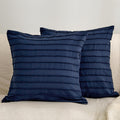 Jellymoni 2 Pack Navy Blue Pillowcases 18" x18", Soft Microfiber Striped Tufted Pillow Covers(Pillows are not Included) 2 Pack 18 inches Bl…