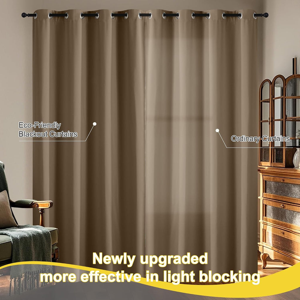 NICETOWN 100% Blackout Curtains for Bedroom 84 inch Long Thermal Insulated Blackout Curtains for Living Room, Energy Saving Grommet…