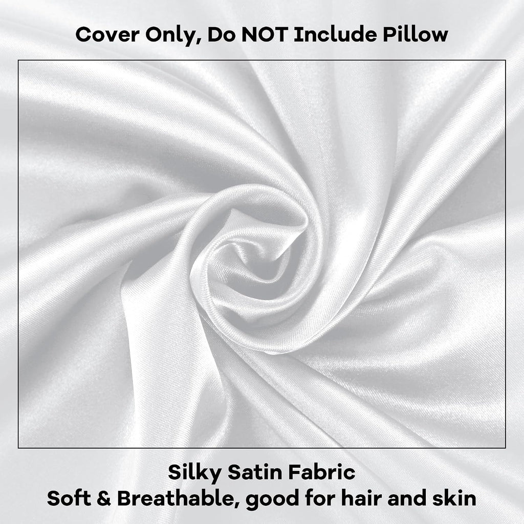 HOMBYS Satin Bed Wedge Pillow Cover Silky & Smooth Wedge Pillowcase 1 Pack 24x24x12.5, Soft & Breathable, Removable & Machine…