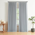 VisionHome Vision Home Blue Gray Pinch Pleated Full Blackout Curtains Linen Blended Room Darkening Window Curtains 112 inch for Living Room…
