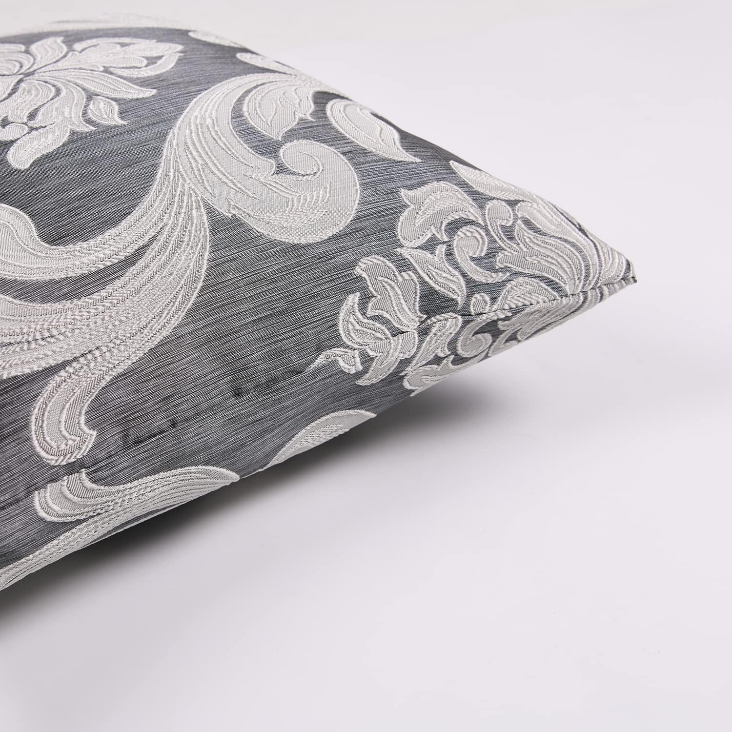Napearl Throw Pillow Covers-Set of 2 with Silver Grey White Damask Jacquard Patterns Decorative Pillowcase for Couch, Sofa, Bed, Attractive…