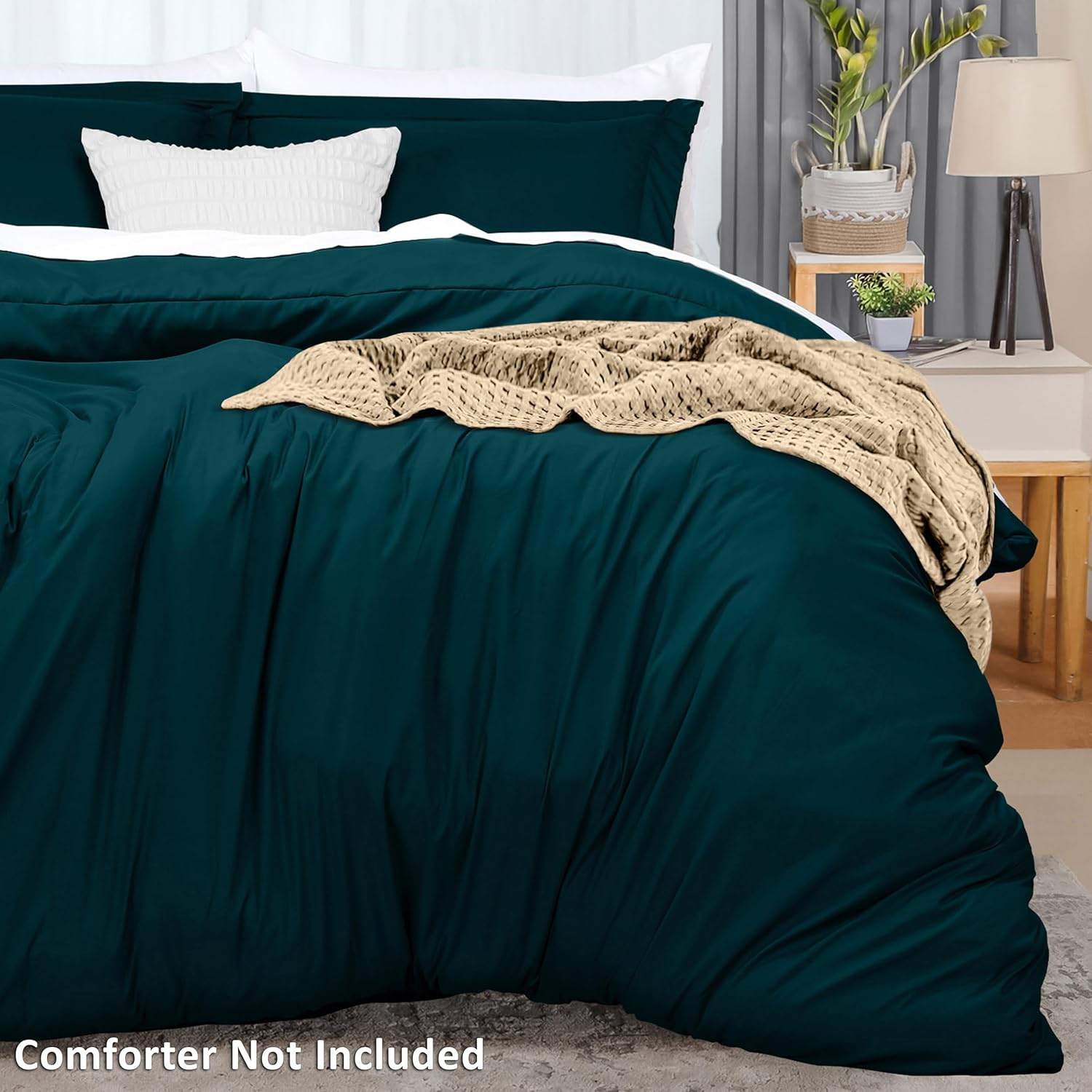 Utopia Bedding Duvet Cover Queen Size - 3 Piece with Zipper Closure - 1 Comforter Cover 90X90 Inches & 2 Pillow Shams 20X26 Inches (Teal)…
