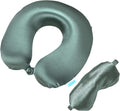 Bliss Neck Pillow Set - Lightweight U-Shaped Memory Foam Satin Travel Neck Pillow with Snap Closure and Matching Eye Mask for Airplane…