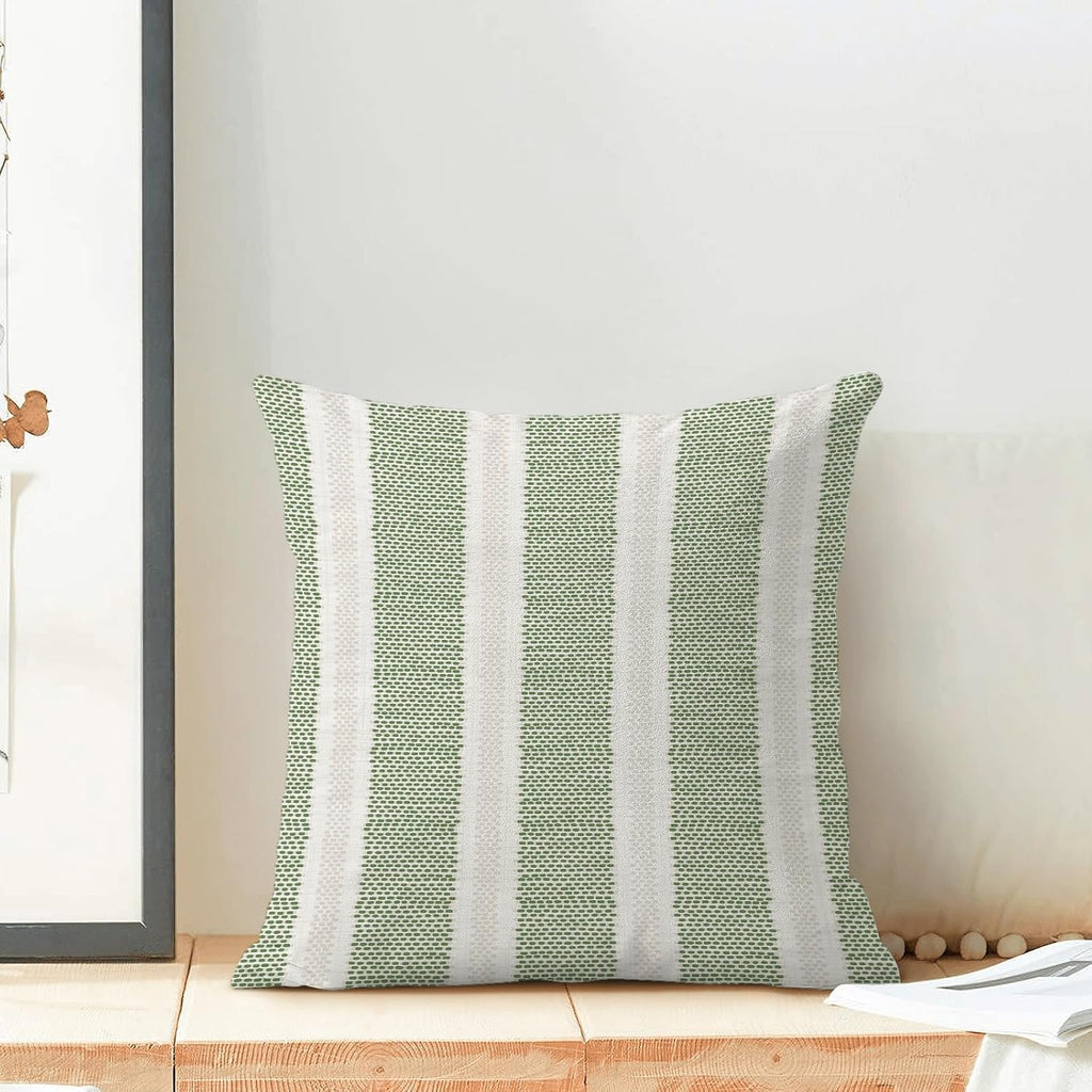 Sage Green Polka Dot Pillow Covers 18 x 18 Set of 2 Boho Striped Decorative Throw Pillow Covers Modern Abstract Geometry Decor Green…