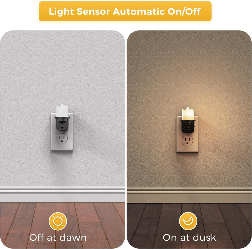 L LOHAS LED Candle Night Light, Dimmable Night Lights Plug into Wall, Dusk to Dawn Sensor, 0-100LM Flameless Candle Nightlight, Soft…